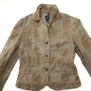 GAP Tweed Houndstooth Patchwork Jacket